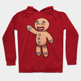 Friendly Gingerbread Man Cartoon Hoodie